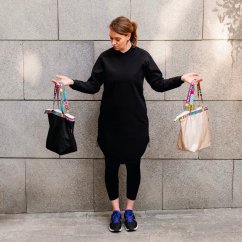 UNESLO shopperka so zipsom čierna