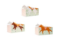 PARTYDECO | Krabičky na popcorn | Kone,  17 x 11 x 7.5 cm