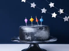 PARTYDECO Svíčky na narozeninový dort, Vesmír, 2-3 cm, mix 4ks