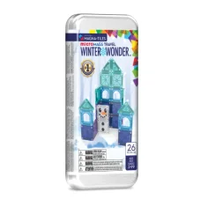 Magna Tiles | Magnetická stavebnice microMAGS | Winter | Cestovní sada 26 dílů