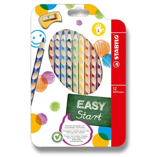 STABILO EASY colors L pro leváky sada 12 kusů