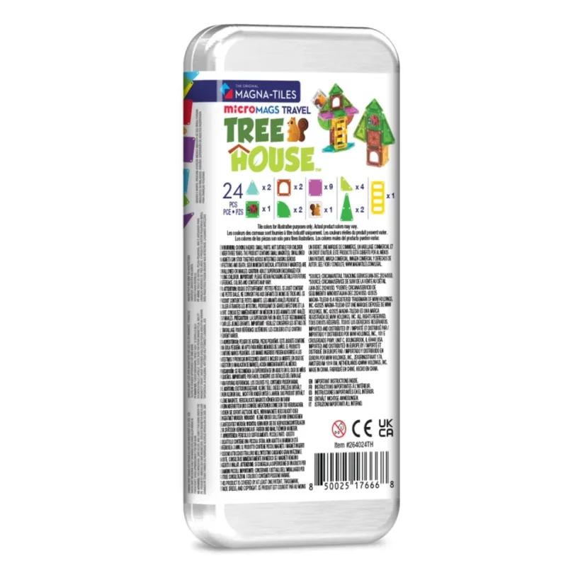 Magna Tiles | Magnetická stavebnice microMAGS | Treehouse Travel Set | 24 dílů