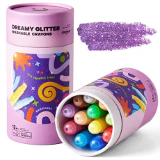 Jemné voskovky Umývateľné Glitter 12 ks