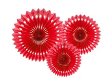PARTYDECO | Ventilátor na vreckovky, červený, 20-30 cm