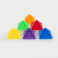 TickiT Průsvitné barevné pyramidy - 30 ks