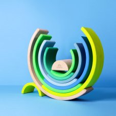 Grimm’ s | NEON | Stavební kostky duha | Zelená | 10 dílů