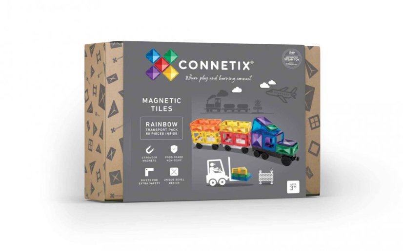 Connetix Tiles | 50 kusů | Transport Pack Rainbow
