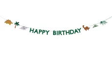 PARTYDECO | Baner Happy Birthday | Dino, 3 m, mix 1ks
