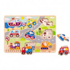 Tooky Toys Vkládací puzzle dopravní prostředky