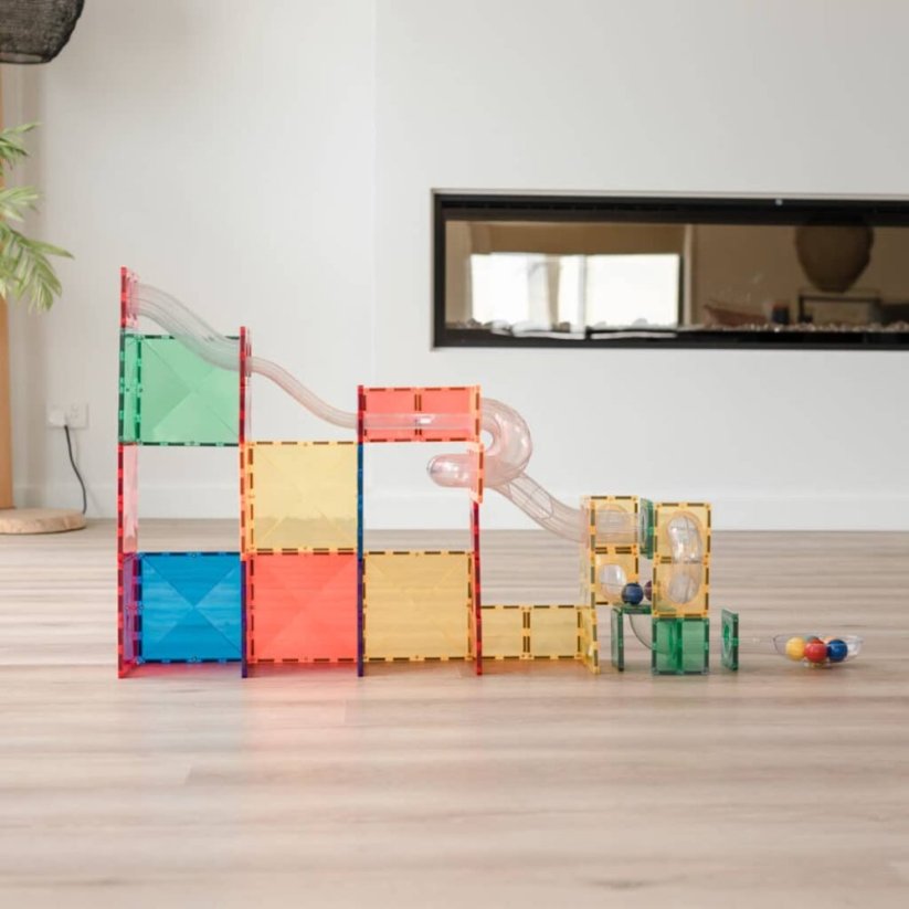 Connetix Tiles - rozšiřovací sada kuličková dráha 66 ks
