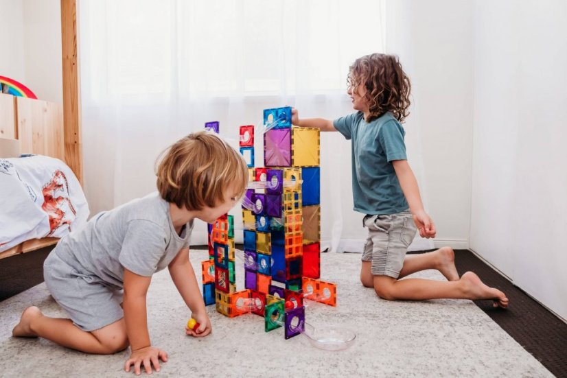 Connetix Tiles | guličková dráha | 92 kusov Rainbow