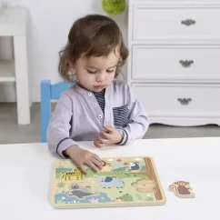 Tooky Toy Puzzle se zvuky Zvířátka z džungle Pastel