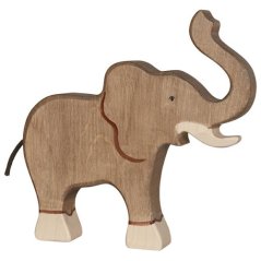 Holztiger - Slon se zvednutým chobotem - divoké zvíře ze dřeva