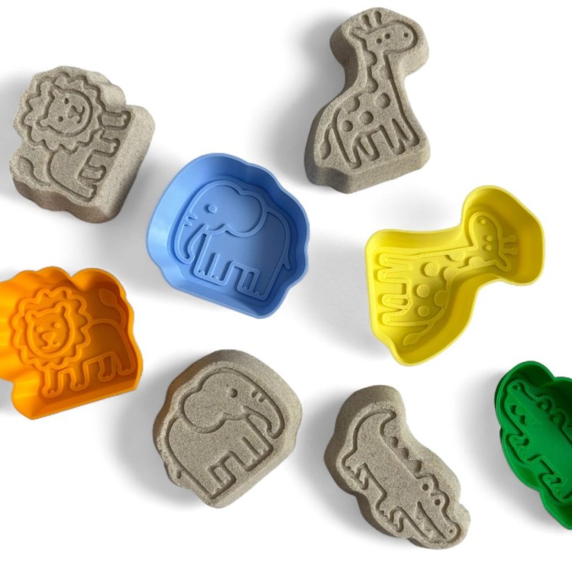 Inniko bábovičky do kinetického písku - Divoká zvířata