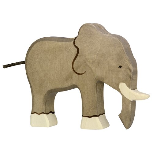 Holztiger - Stojící slon - divoké zvíře ze dřeva