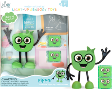 Glo Pals | Koupací figurka Pippa | sada se dvěma smyslovými kostkami, které svítí ve vodě