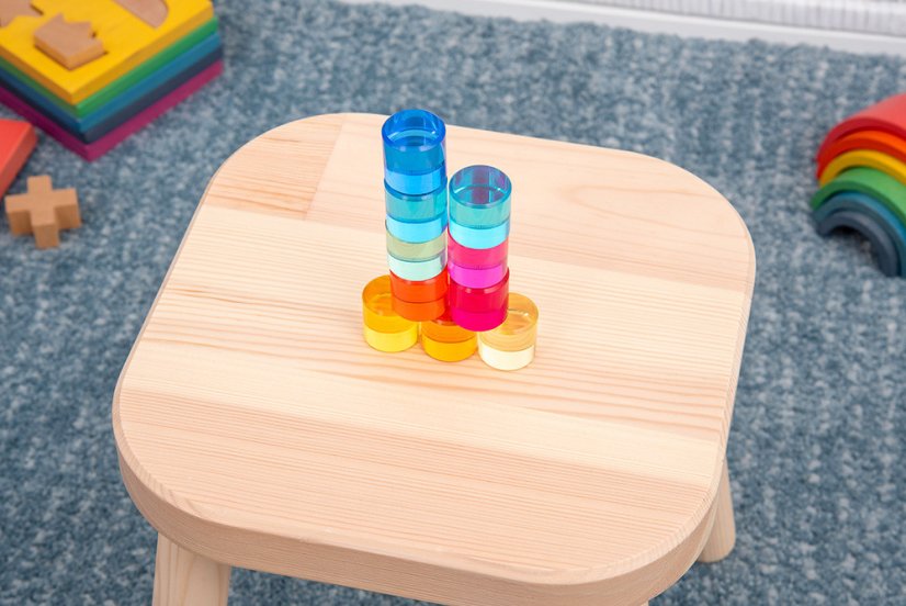 TickiT Barevné kruhové drahokamy - 10 ks