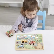 Tooky Toy | Puzzle so zvukmi | Dopravné prostriedky | Pastel