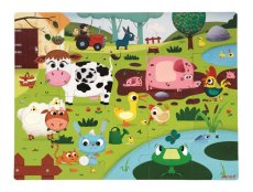 Janod | Hmatové puzzle | Zvířátka na farmě s texturou 20 ks