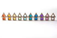 Súprava 10 štvorcov + 10 trojuholníkov kuk-kocky