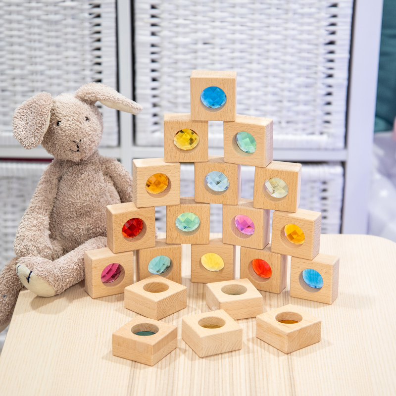 TickiT | Dřevěné kaleidoskopické kostky - 20 kusů