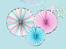 PARTYDECO | Párty dekoratívna rozeta | Jednorožec, mix 3ks
