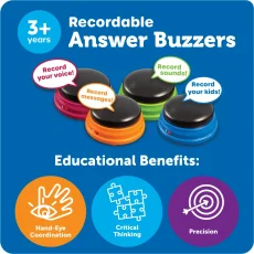 Learning Resources | Nahrávací odpovědní bzučáky | sada 4 ks
