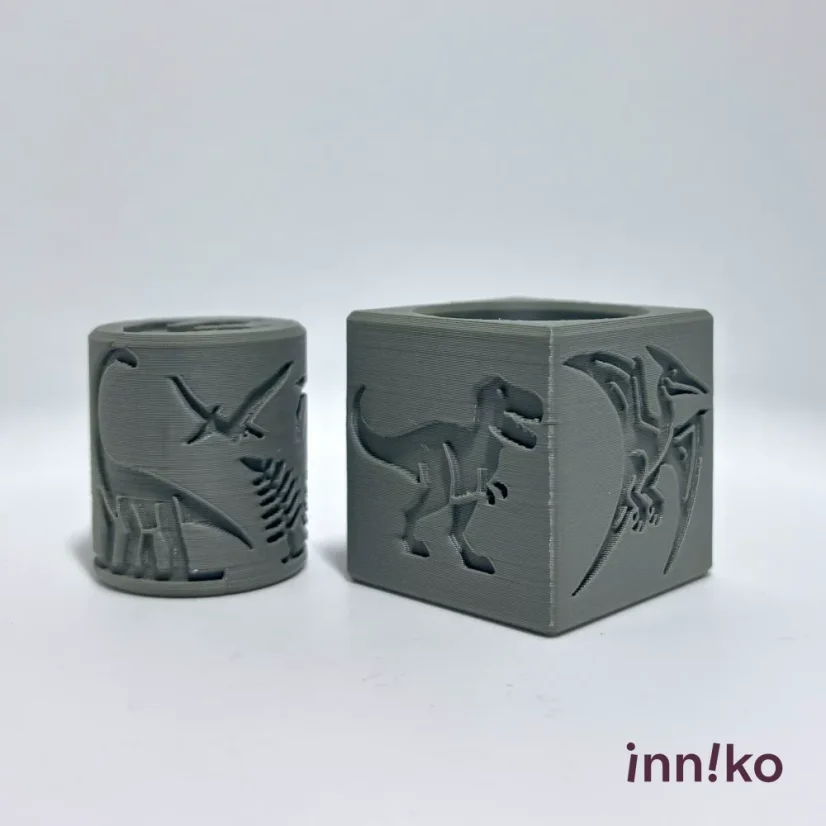 Inniko | Obtiskovací kostka s válečkem 2v1 | Dinosauři