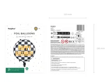 PARTYDECO | Nafukovací fóliový balón | zavodná vlajka Happy Birthday, 45 cm, mix