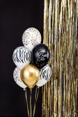 PARTYDECO | Nafukovací balónky | Zebra 30cm, mix 50ks