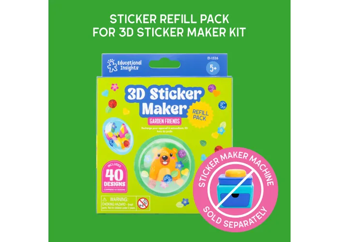 Learning Resources | Náhradná náplň do výrobníka 3D nálepiek | Záhradní kamaráti