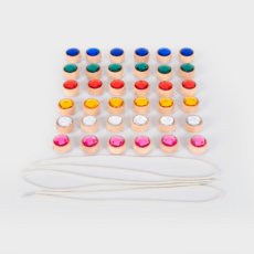 TickiT Drevené šnurovacie šperky - balenie 36 + 3 šnúrky