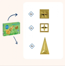COBLO - Magnetická stavebnica - ZLATÁ -20 dielov