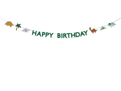 PARTYDECO Baner Happy Birthday Dino, 3 m, mix 1ks