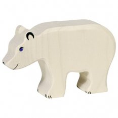 Holztiger - Lední medvěd krmící se - dřevěná hračka