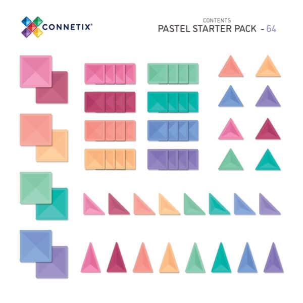 Connetix Tiles - 64 kusů Pastel