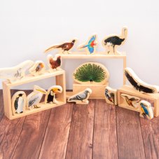 TickiT Dřevěné bloky - Ptáci 15 ks