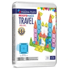 Magna Tiles - Magnetická stavebnice microMAGS Cestovní sada DELUXE 55 dílů