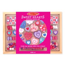 Melissa & Doug | Drevené korálky Srdce | 120+ ks