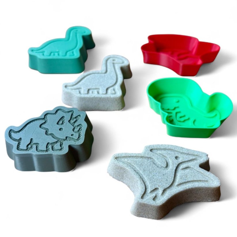 Inniko bábovičky do kinetického písku - dinosauři