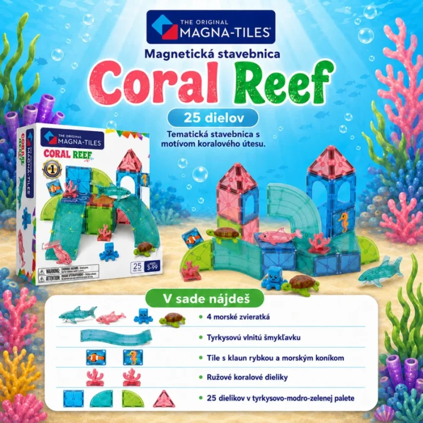 MAGNA-TILES | Magnetická stavebnice Coral Reef | 25 dílů