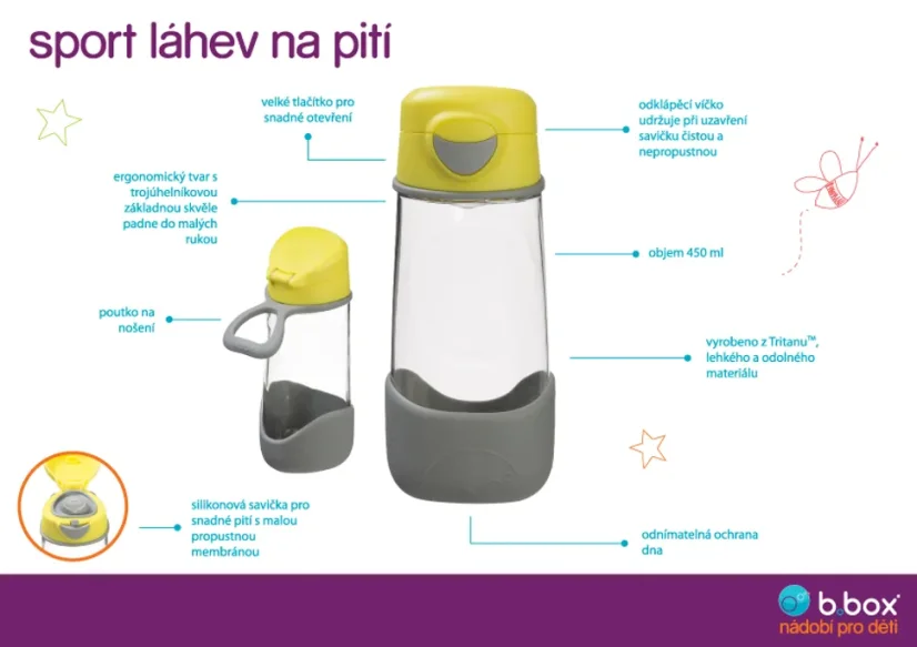 b.box | SPORT LAHEV NA PITÍ 450 ML | indigo/růžová