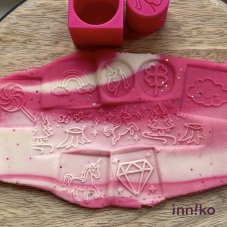 Inniko | Obtiskovací kostka s válečkem 2v1 | Jednorožci