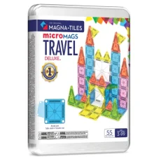 Magna Tiles | Magnetická stavebnice microMAGS | Cestovní sada DELUXE 55 dílů