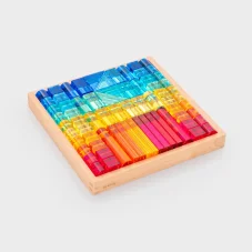 TickiT | Zrkadlový podnos so stavebnými drahokamovými tvarmi