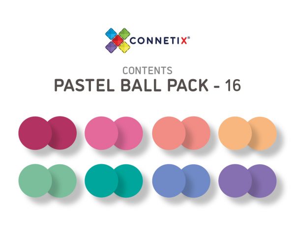 Connetix Tiles - 16 ks náhradní kuličky Pastel