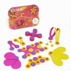 CLIXO Crew Pink & Yellow - magnetická stavebnica 30 kusov