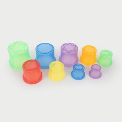 TickiT Průsvitné barevné kelímky na skládání - 9 kusů