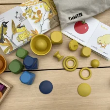 TickiT Drevené farebné gule - 14 ks