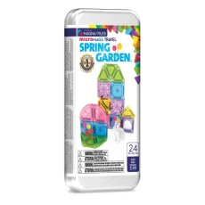 Magna Tiles | Magnetická stavebnice microMAGS | Spring Garden | Cestovní sada 24 dílů